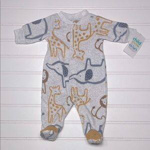 NWT Fleece Zoo Animals Lion Footie Pajamas